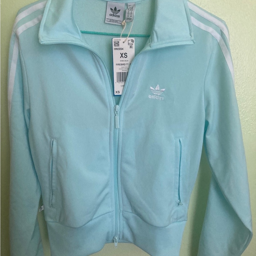 Adidas Light Blue Zip-Up Jacket